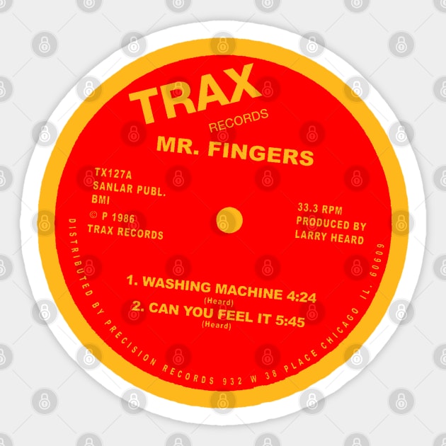 Trax / Mr Fingers / Acid House Vinyl Record Sticker by DankFutura